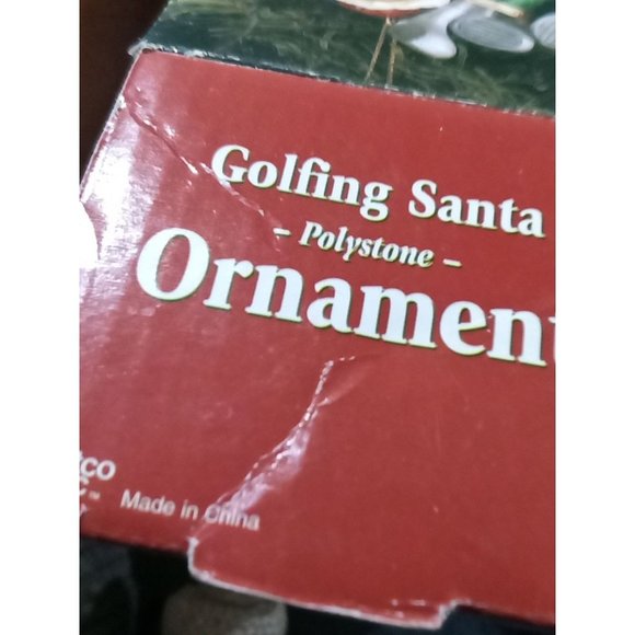 Polystone Ornament Golfing Santa "I Love Golf" Ornament - Picture 5 of 5